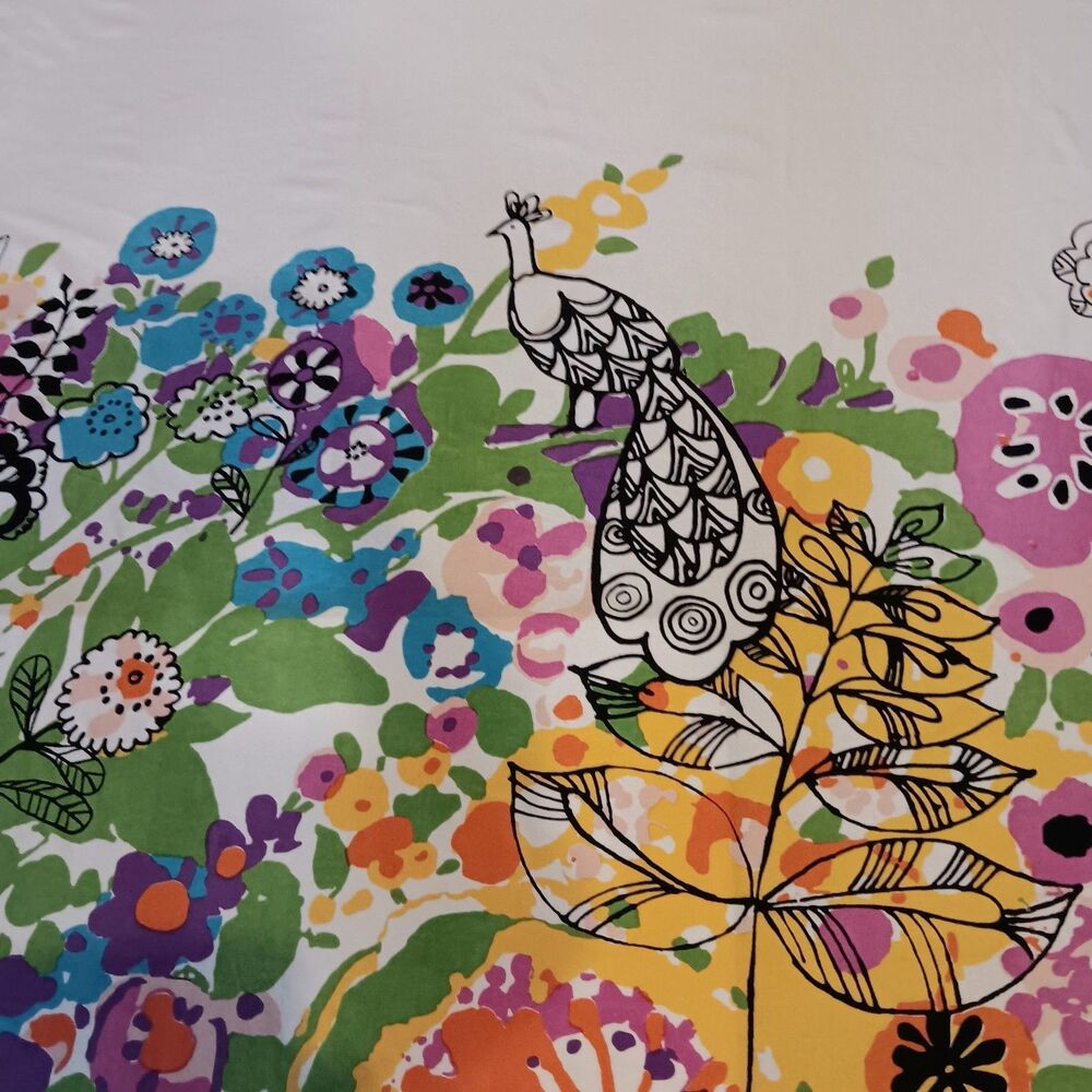 Woodland Gardens Shower Curtain Urban Outfitters Floral Peacock Deer-Please Read